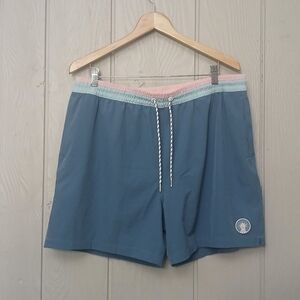 Chubbies Blue Swim Shorts with Pink Waistband XXL 5.5" Inseam